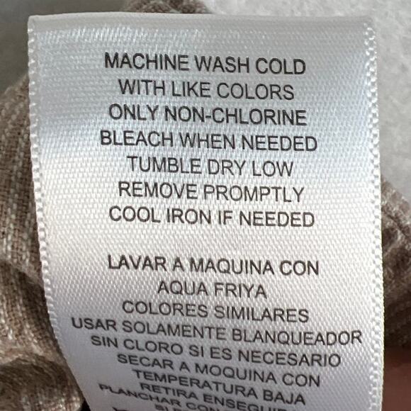 Gibson Latimer Linen Blend Wide Leg Women's Pants Tan White Stripe Size 8 - Picture 9 of 9